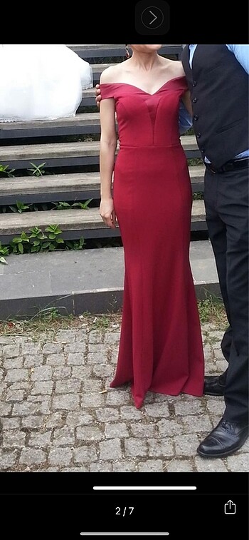 Trendyol & Milla Bordo uzun elbise