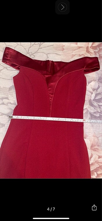 xs Beden Bordo uzun elbise