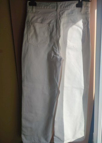 Kadın Beyaz Wideleg Kot Pantolon - Görsel 3