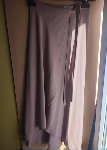 Somon Pembe Bağlamalı Uzun Kadın Etek - Görsel 5