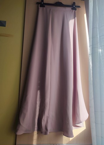 Somon Pembe Bağlamalı Uzun Kadın Etek - Görsel 4