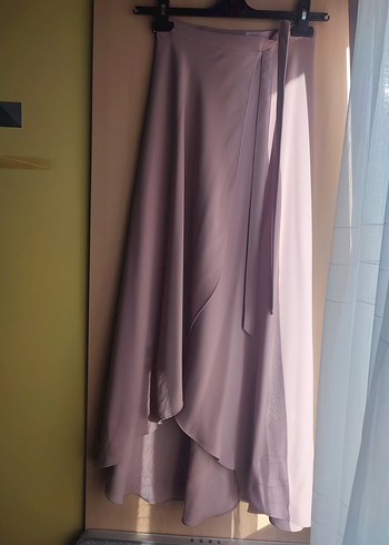 Somon Pembe Bağlamalı Uzun Kadın Etek - Görsel 2