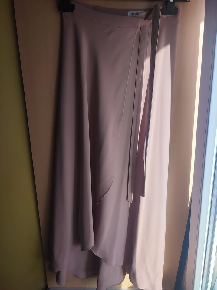 Somon Pembe Bağlamalı Uzun Kadın Etek - Görsel 5