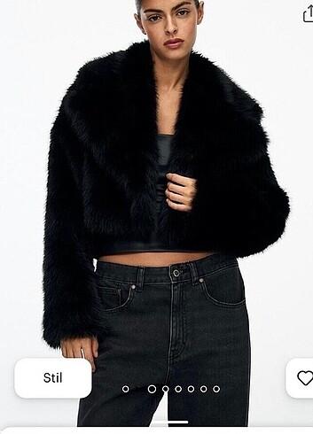 Pull and Bear PULL BEAR SİYAH KURK