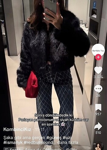 m Beden PULL BEAR SİYAH KURK