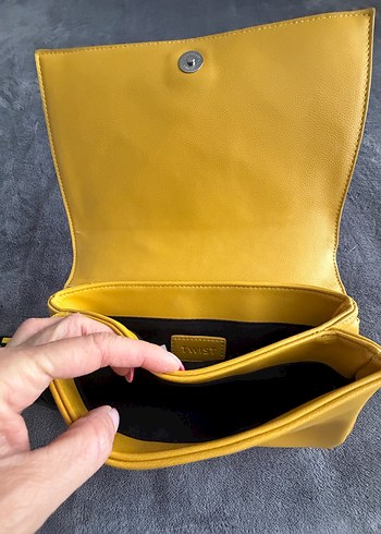 Sarı Deri Kadın Çanta - Görsel 3
