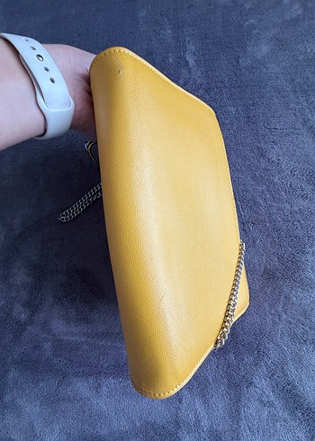 Sarı Deri Kadın Çanta - Görsel 5