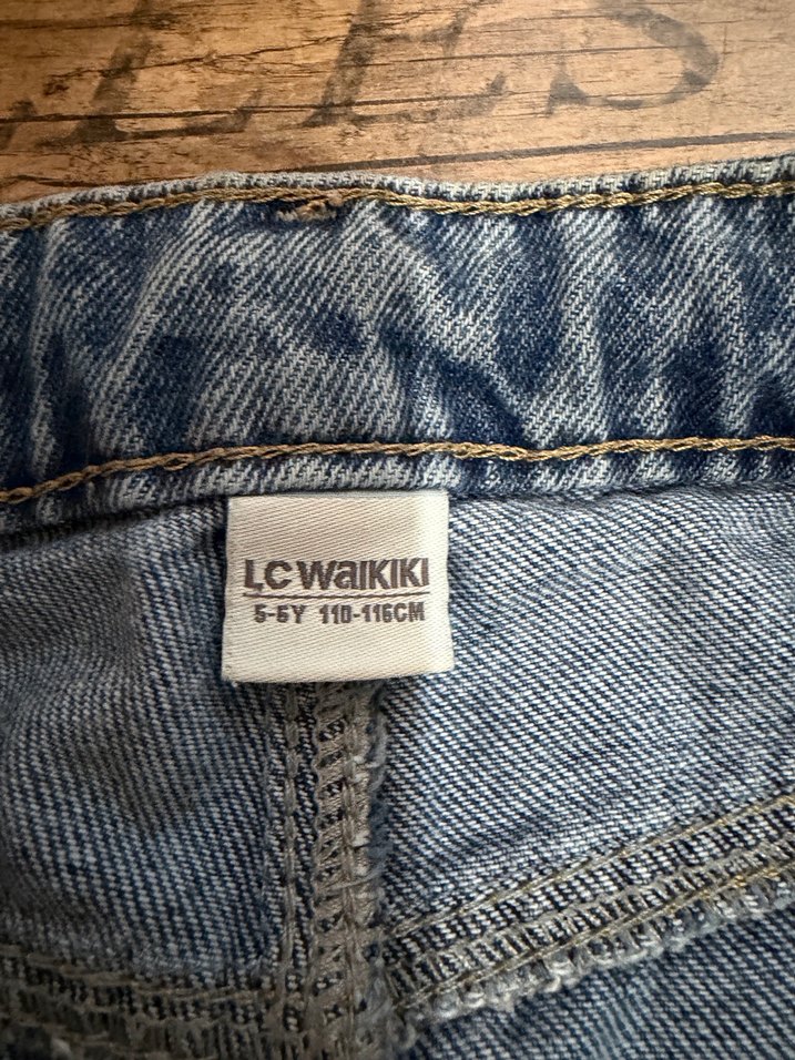 Kızlar için Bağcıklı Rahat Kesim Kot Pantolon - Görsel 2