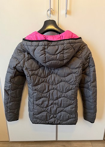 Gri Fermuarlı Kadın Kışlık Mont - Görsel 2