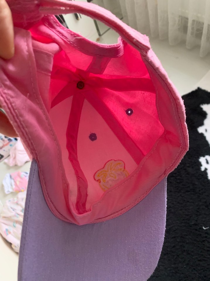 Pembe Nakışlı Butonlu Çocuk Şapkası - Görsel 5