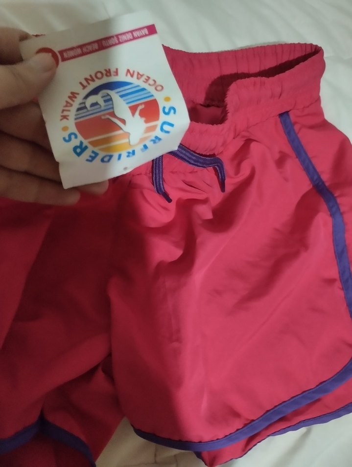 Renkli Pembe Mini Şort - Görsel 2