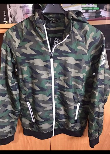 Erkek Kamuflaj Fermuarlı Streetwear Ceket