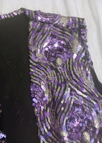 Mor Drapeli Uzun Kadın Abiye Elbise - Görsel 9