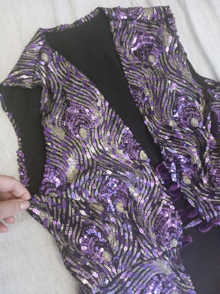 Mor Drapeli Uzun Kadın Abiye Elbise - Görsel 4