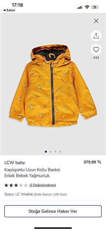 LCW Bebek yağmurluk