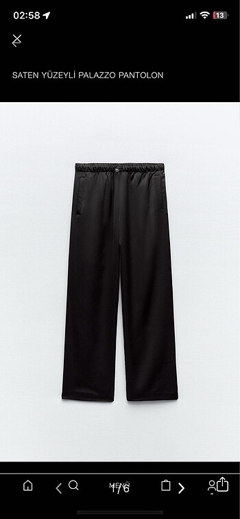 zara saten pantolon
