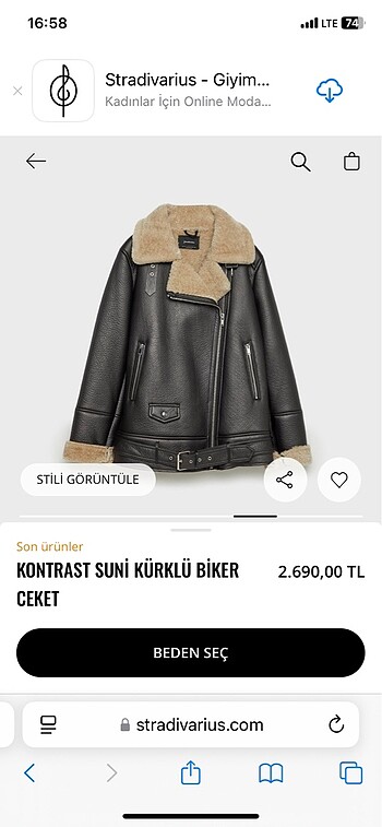 Stradivarius biker mont