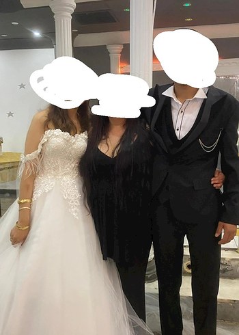 Gelinlik Romantik Dantelli Beyaz Gelinlik