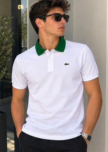Lacoste Beyaz Polo Tisort Tum Bedenler Mevcut
