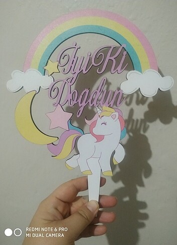  Beden Unicorn doğum günü süsü 