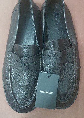 Massimo Dutti Siyah Deri Loafer