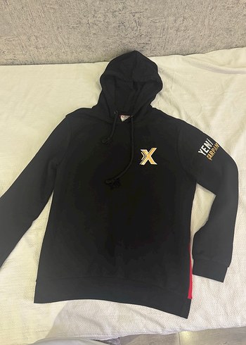 Diğer Siyah Kapusonlu X Detayli Sweatshirt