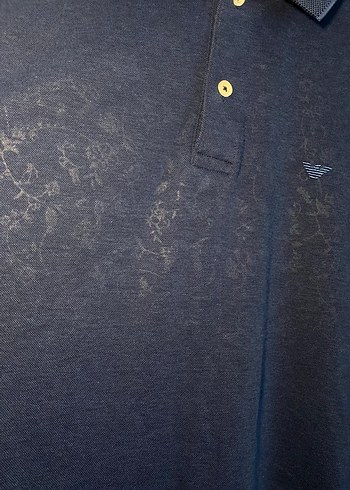 Emporio Armani-Erkek Lacivert Kısa Kollu Polo Tişört - Görsel 3