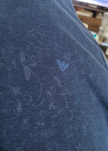 Emporio Armani-Erkek Lacivert Kısa Kollu Polo Tişört - Görsel 5
