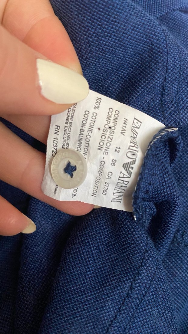 Emporio Armani-Erkek Lacivert Kısa Kollu Polo Tişört - Görsel 4