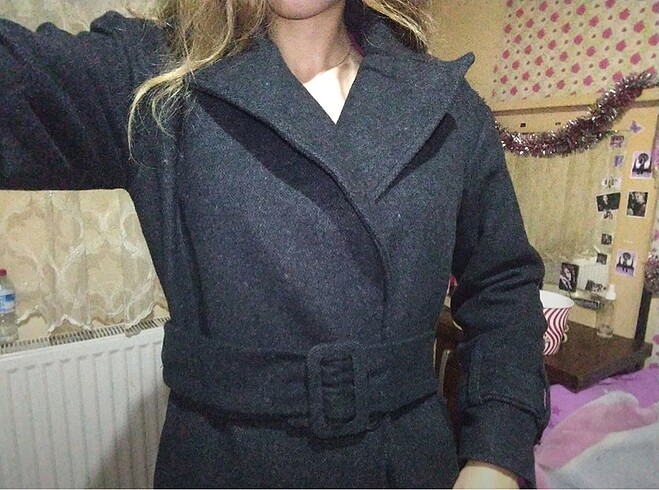 34 Beden gri Renk Trendyolmilla Kaban