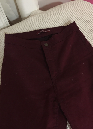 Bordo yuksek bel pantolon