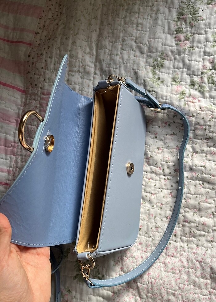 gold detaylı çanta - Görsel 2