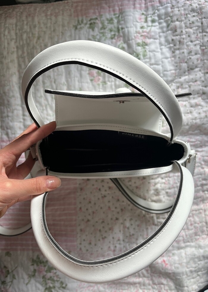 beyaz iki askılı çanta - Görsel 4