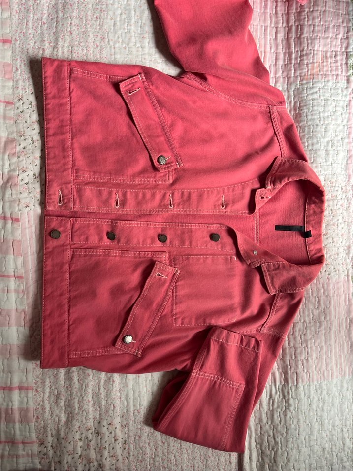 Pembe Kadın Kot Ceket - Görsel 3