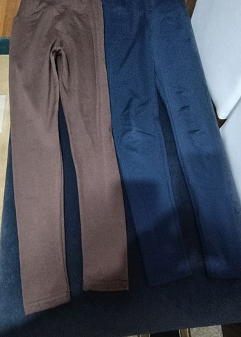 Kahverengi Süet Kadın Tayt - Görsel 6