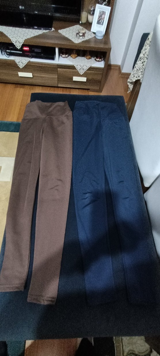 Kahverengi Süet Kadın Tayt - Görsel 5