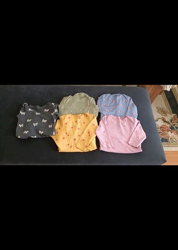 9 Ay Beden Çok Renkli Uzun Kollu Bebek Body Düğmeli