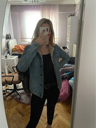 Topshop içi kürklü kot ceket