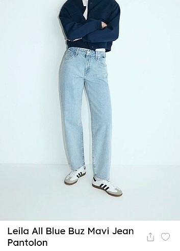 Mavi leila yüksek bel baggy jeans 