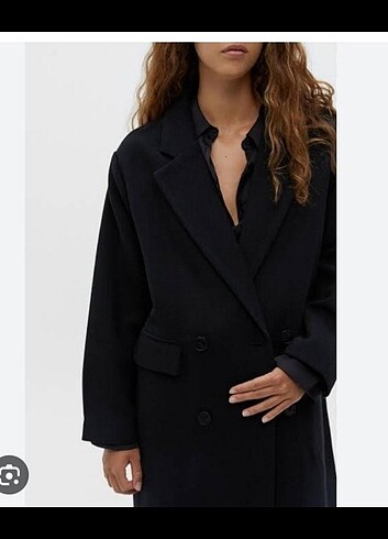 xs Beden siyah Renk Pull and bear siyah uzun kaban