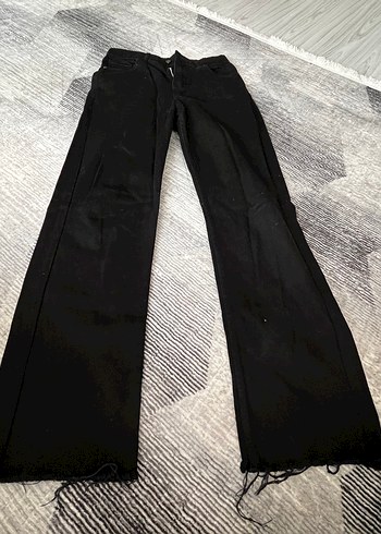 LC Waikiki Siyah Yuksek Bel Genis Paca Jean Pantolon