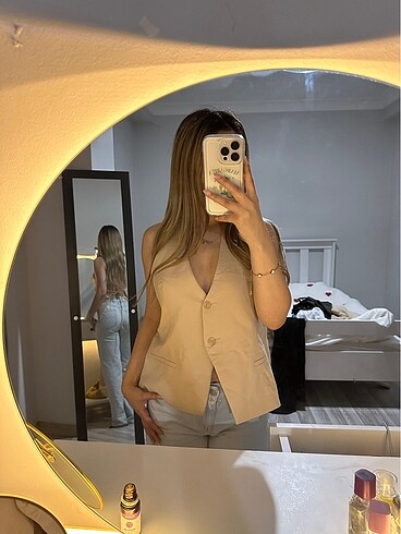 Zara sırt dekolteli yelek bluz