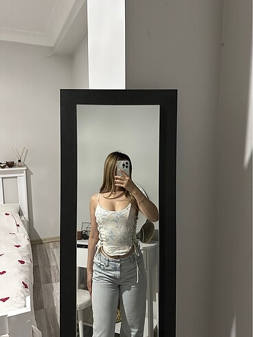 Bershka Bershka bağcıklı korse tarzı üst