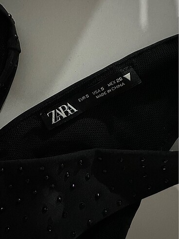 s Beden siyah Renk Zara taşlı bodysuit