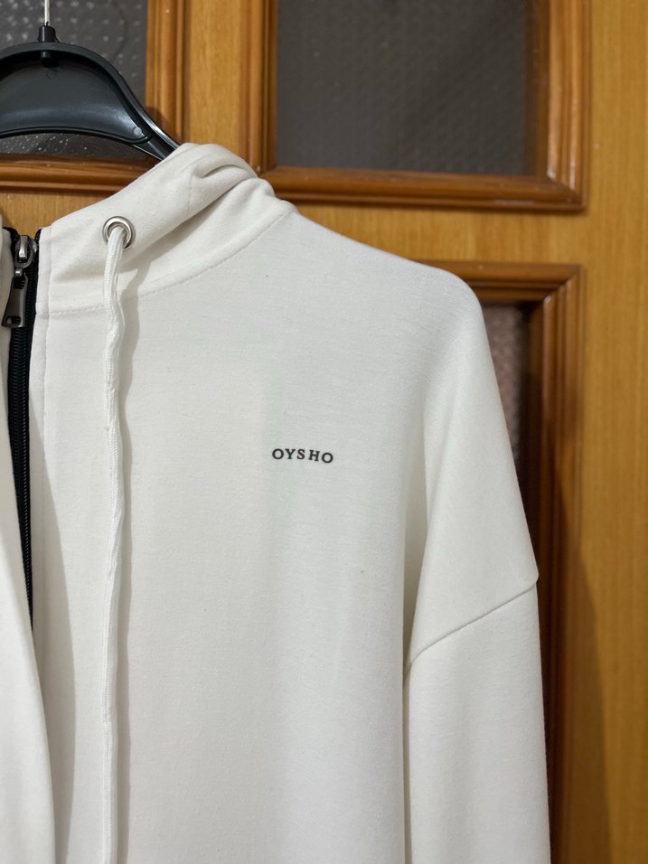Oysho Ekru Oversize Kapüşonlu Sweatshirt — görsel 4/7