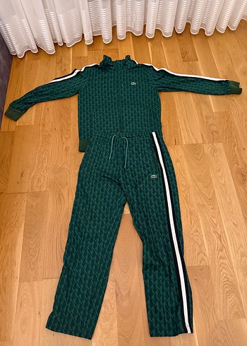 Lacoste Koyu Yesil Desenli Esofman Takimi