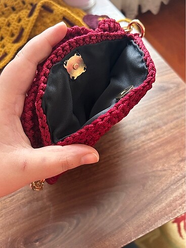Beden bordo Renk İncili saplı gül model şık çanta