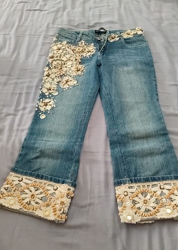 American Vintage Y2k Vintage İthal Denim El İslemeli Kot Pantolon