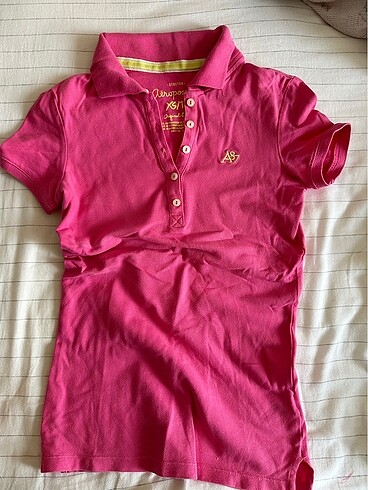 Pembe polo yaka tişört