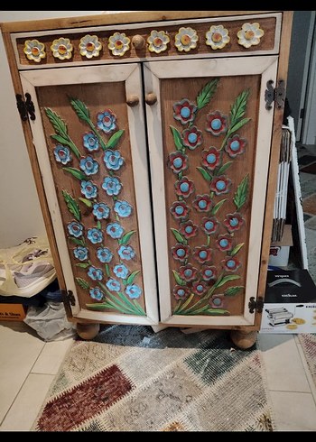 Çocuklar için Çiçek Desenli Çok Renkli Dolap - Görsel 6